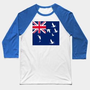 Straya Australia Flag Blue Ensign With Ibises Baseball T-Shirt